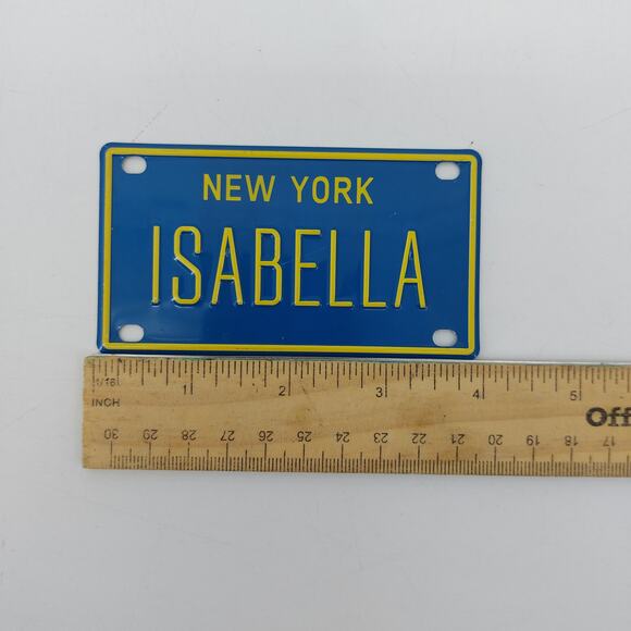 Isabella New York Blue Mini Kids Bike License Plate Vanity - Picture 4 of 7